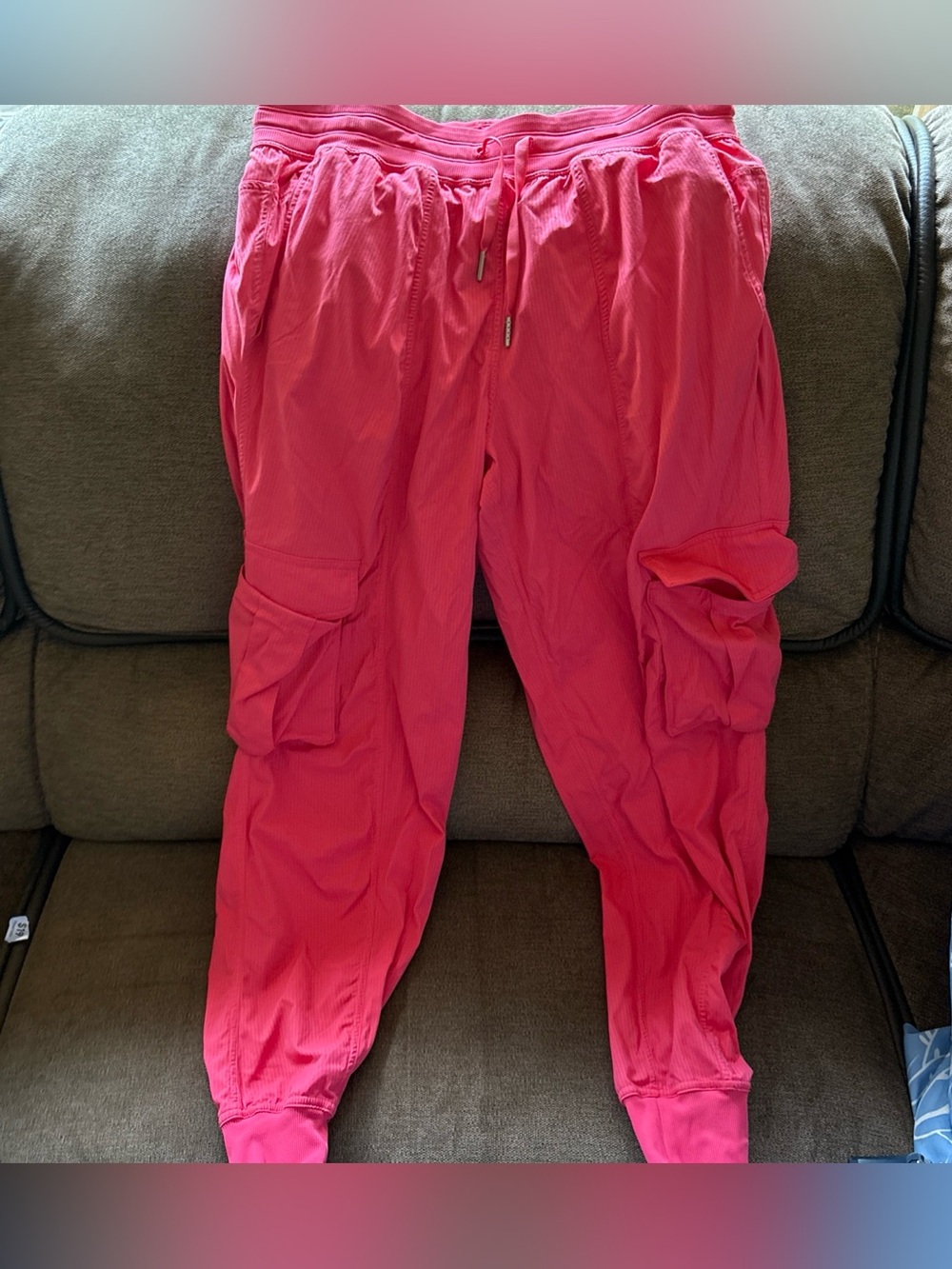 Lululemon Dance Studio Pants Relaxed Fit Mid Rise Cargo Jogger Glaze Pink Sz M